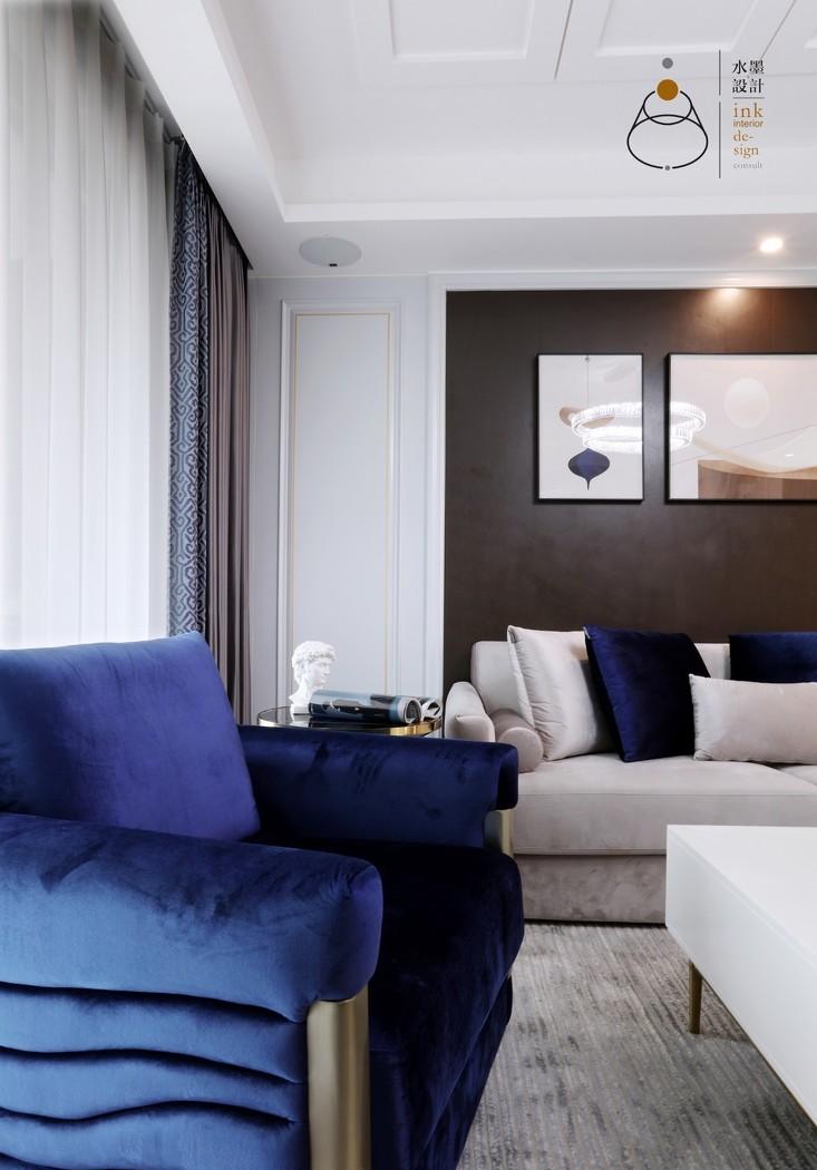 145㎡现代轻奢平层,普鲁士蓝的静谧优雅-3