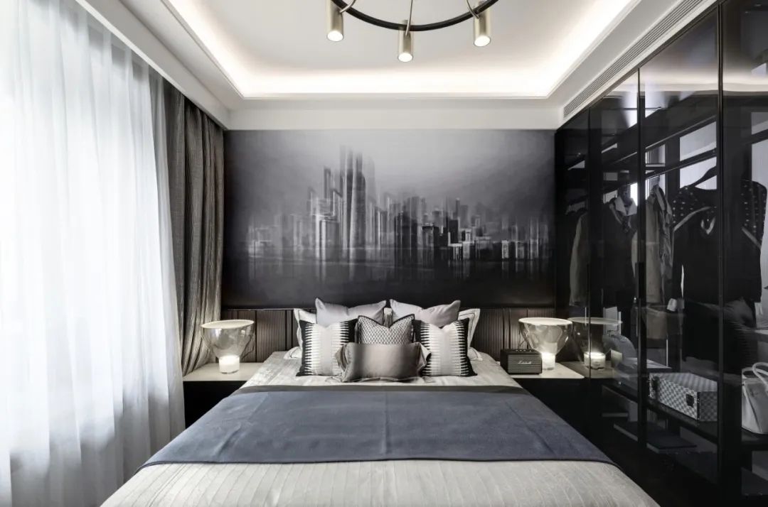 烟台万科翡翠长安样板间 | 抹茶色遇见黑灰色,简约至美-84