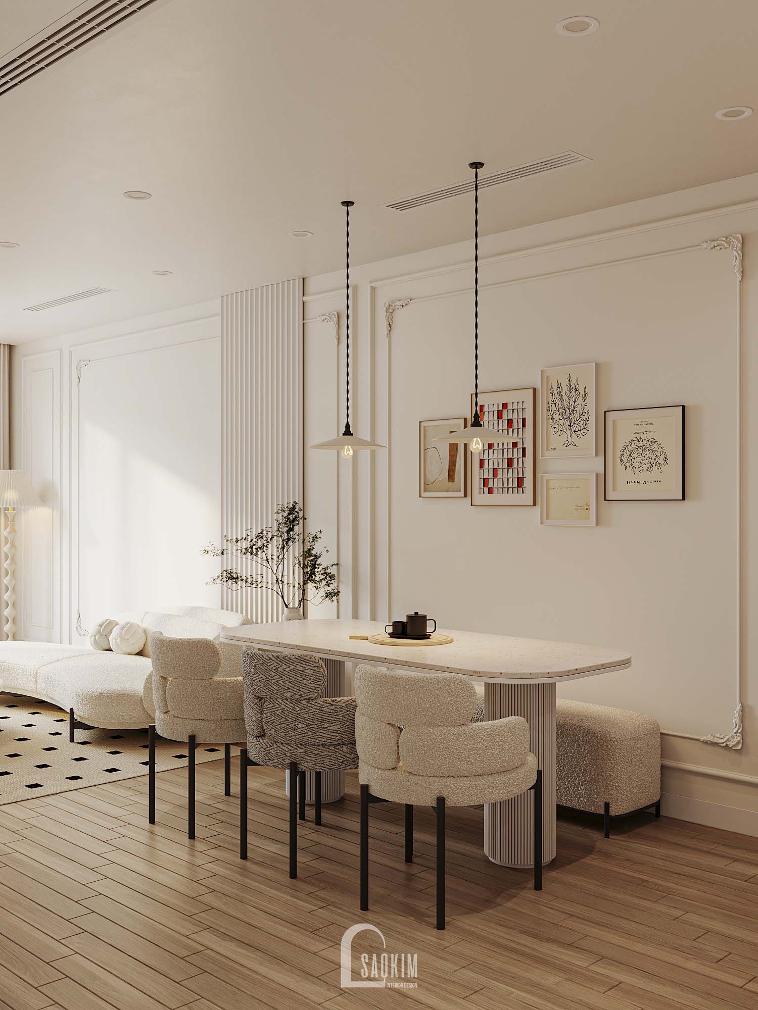 Korea Chic x Parisian style apartment Green Diamond-6