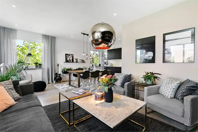 瑞典 92 平米三室一厅工业风公寓-3