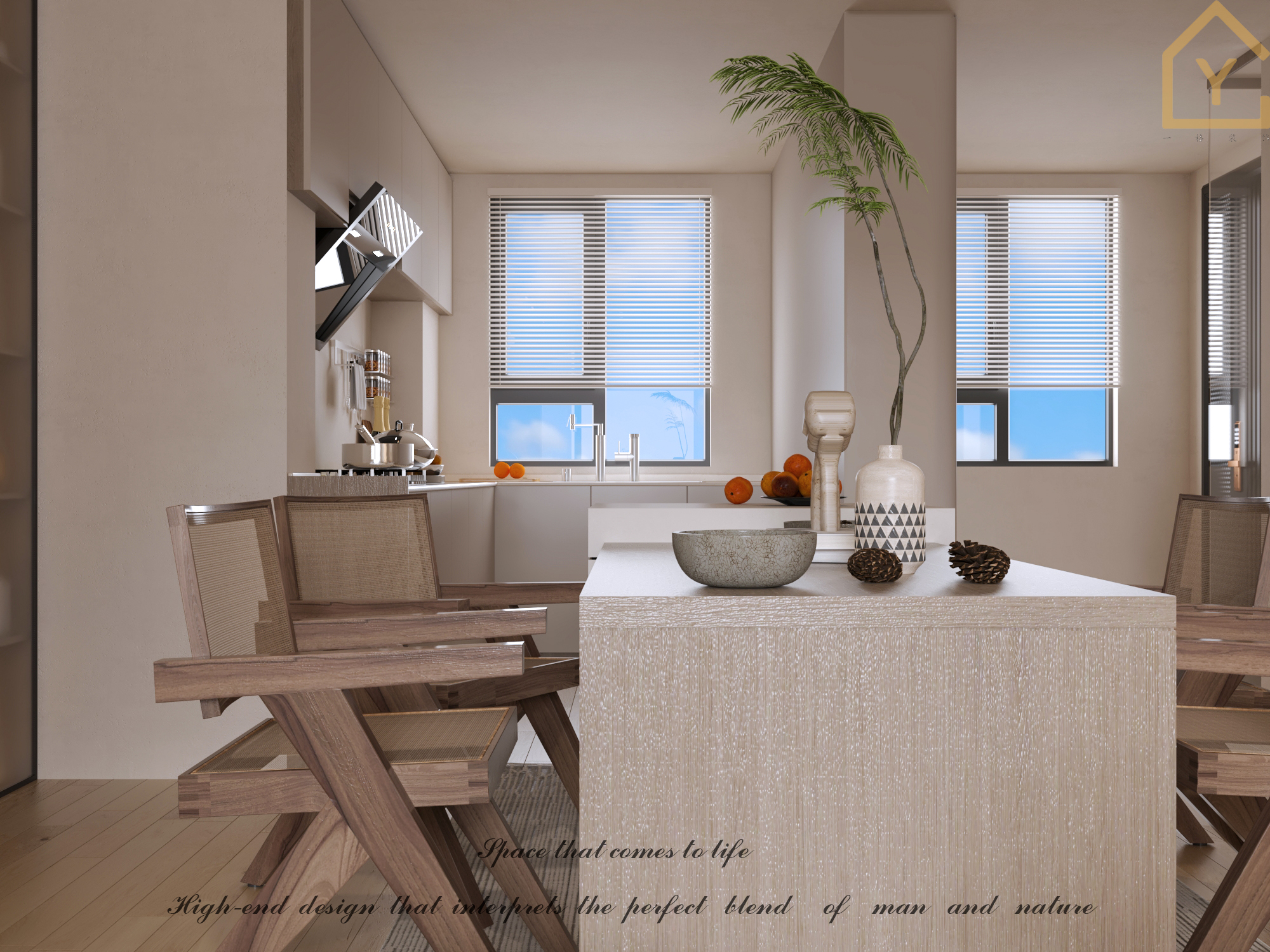 原木奶油风客餐厅-7