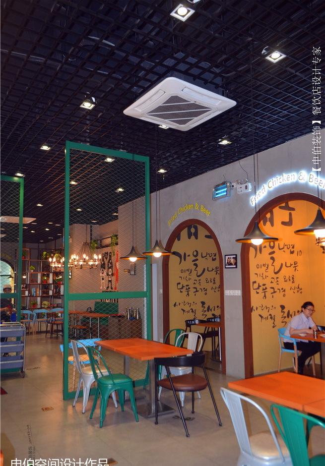 韩国啤酒炸鸡餐厅餐饮店铺装修设计-13