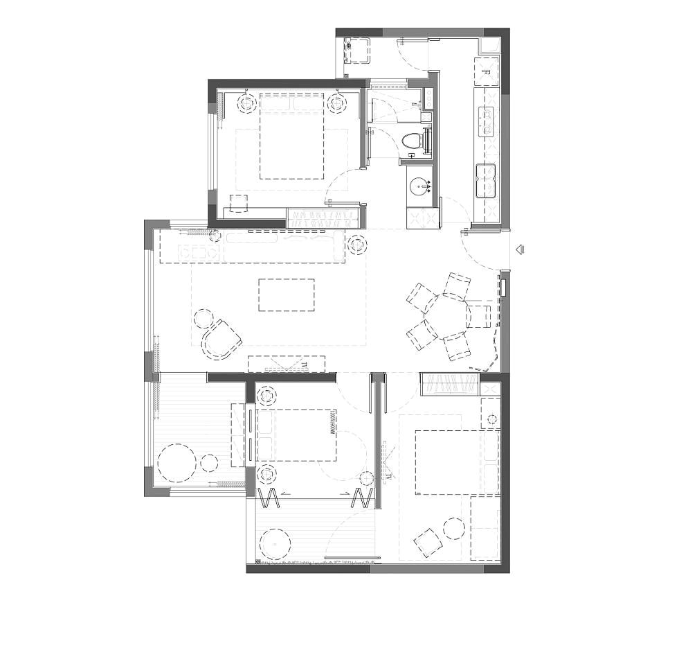 90㎡东南亚风昆明东盟森林B2户型示范单位 5+2设计-17