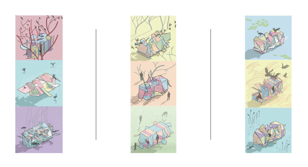 UIUC建筑大一惊艳课设！“几何动词+动态响应”打造共生建筑装置！-26