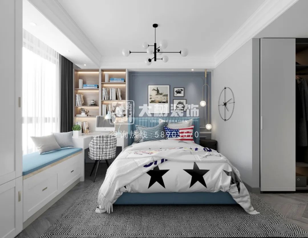 哈尔滨钻石湾 111㎡美式风格装修,温馨舒适打造浪漫家居-29