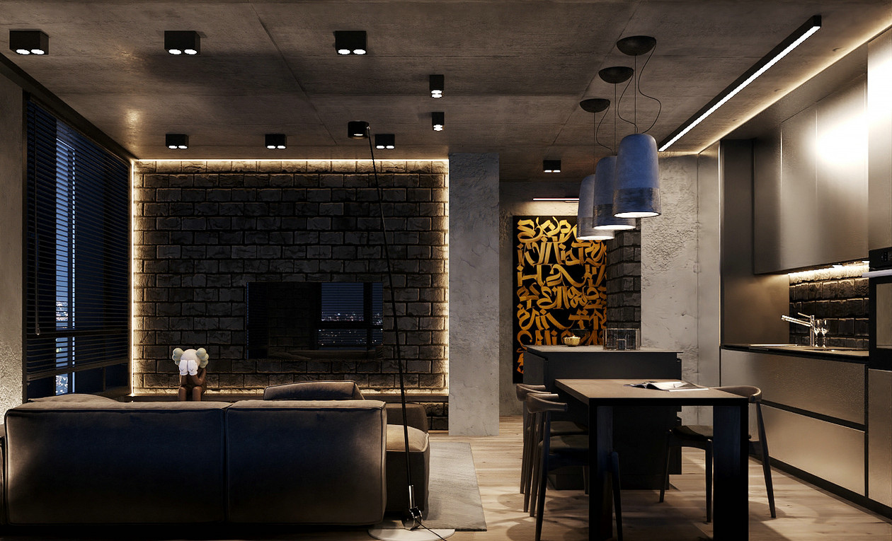 高级黑色系公寓设计-5