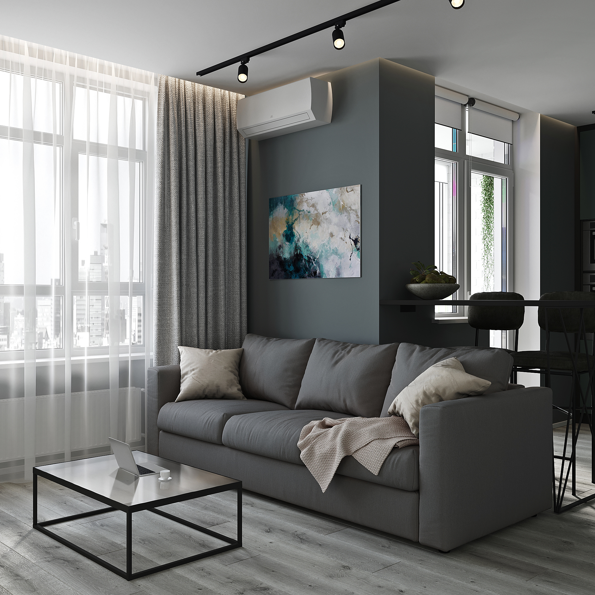 Визуализация кухня-гостиная-0