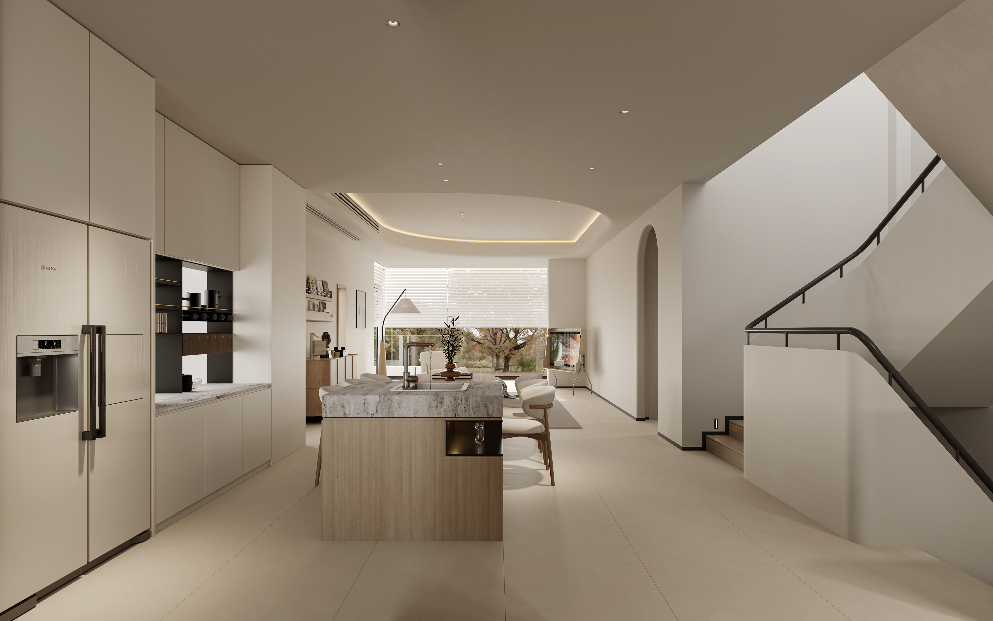 绘感视觉设计——奶油风客餐厅别墅案例-3