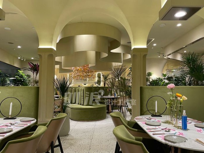 网红餐厅设计 西餐厅 花园餐厅 餐饮设计公司 商业设计-12