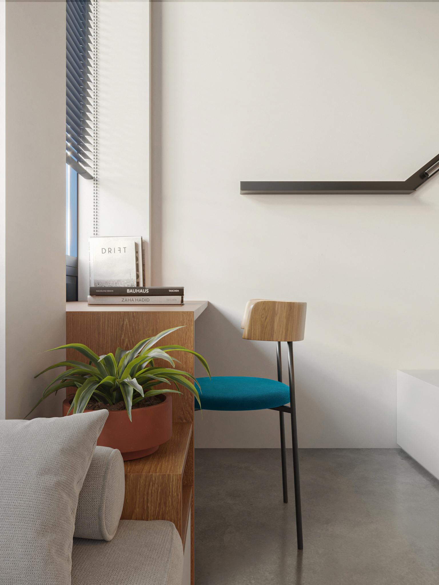 A Loft Bed Suspended From The Ceiling-5