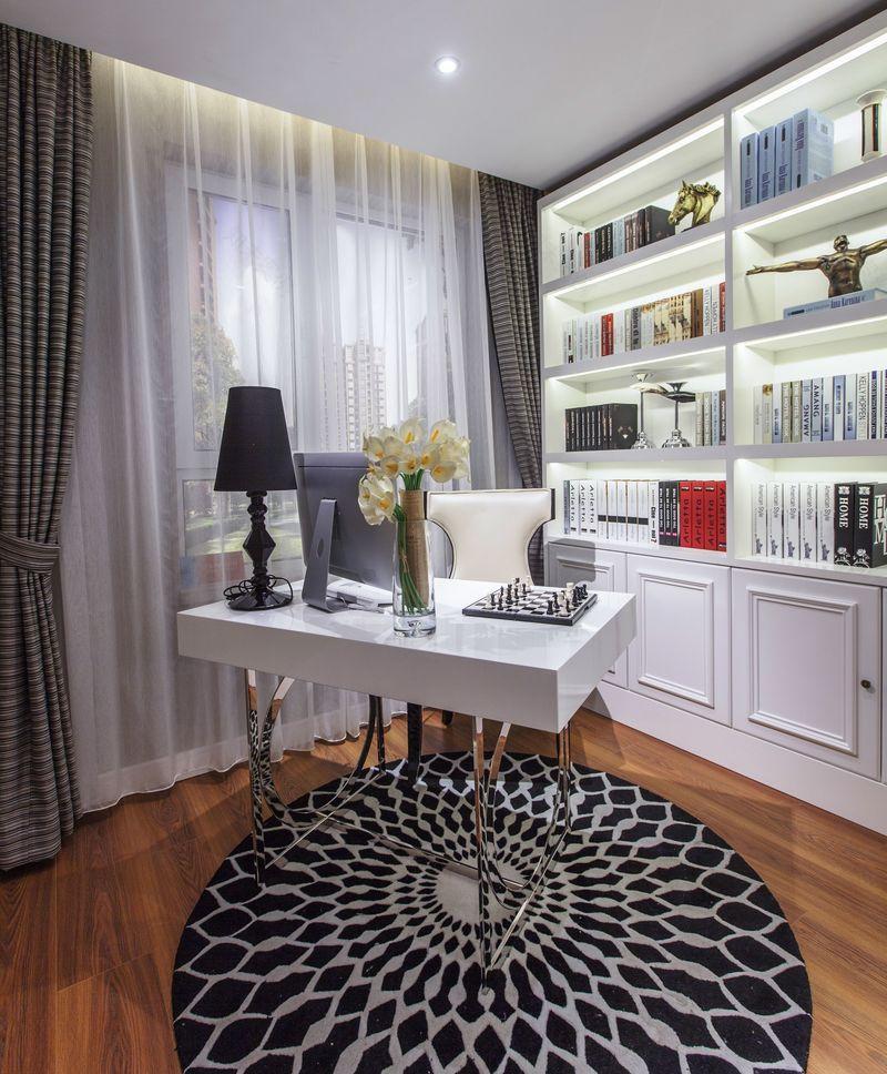 《万锦·紫园》新古典风格样板间 | 黑白灰与橘色的艺术碰撞-14