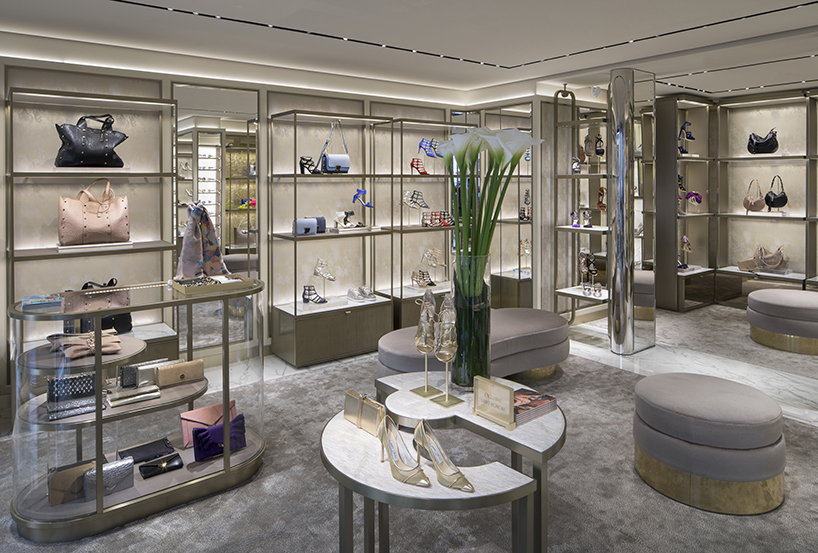 巴黎 Jimmy Choo 旗舰店,奢华螺旋金属柱夺目-14