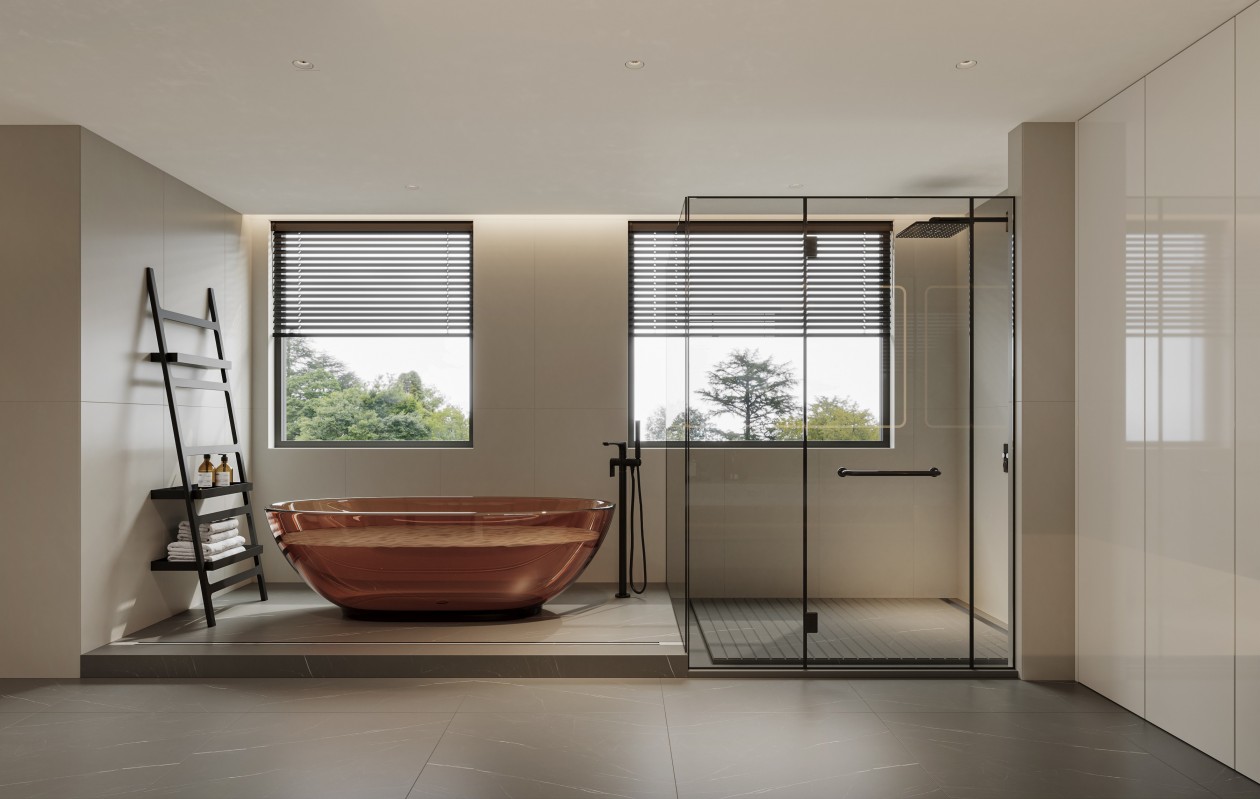 奶油风全屋效果图表现-8