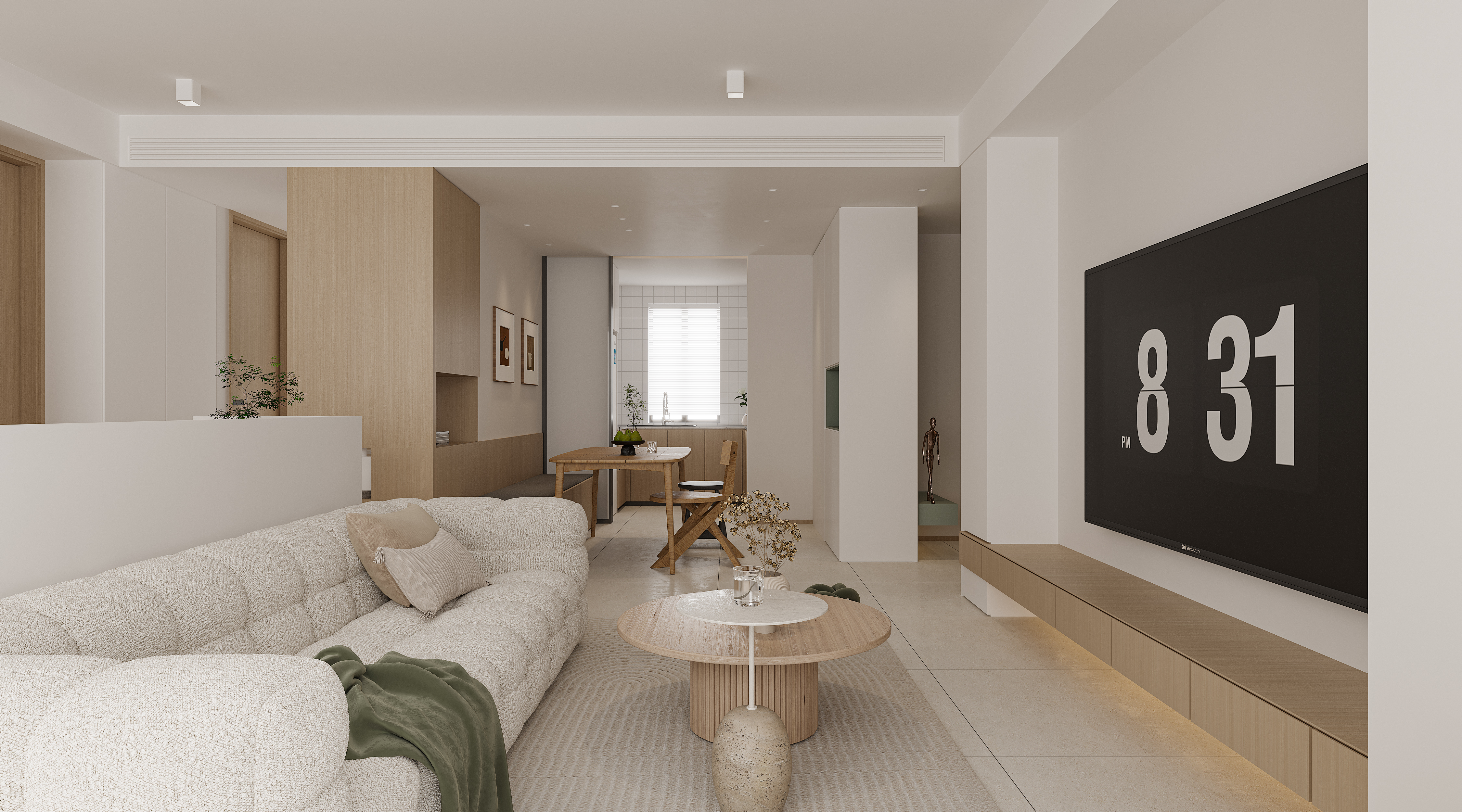 奶油简约小户型-11