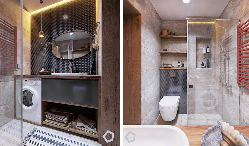 乌克兰96㎡工业风住宅  Polygon Architecture - Design-7