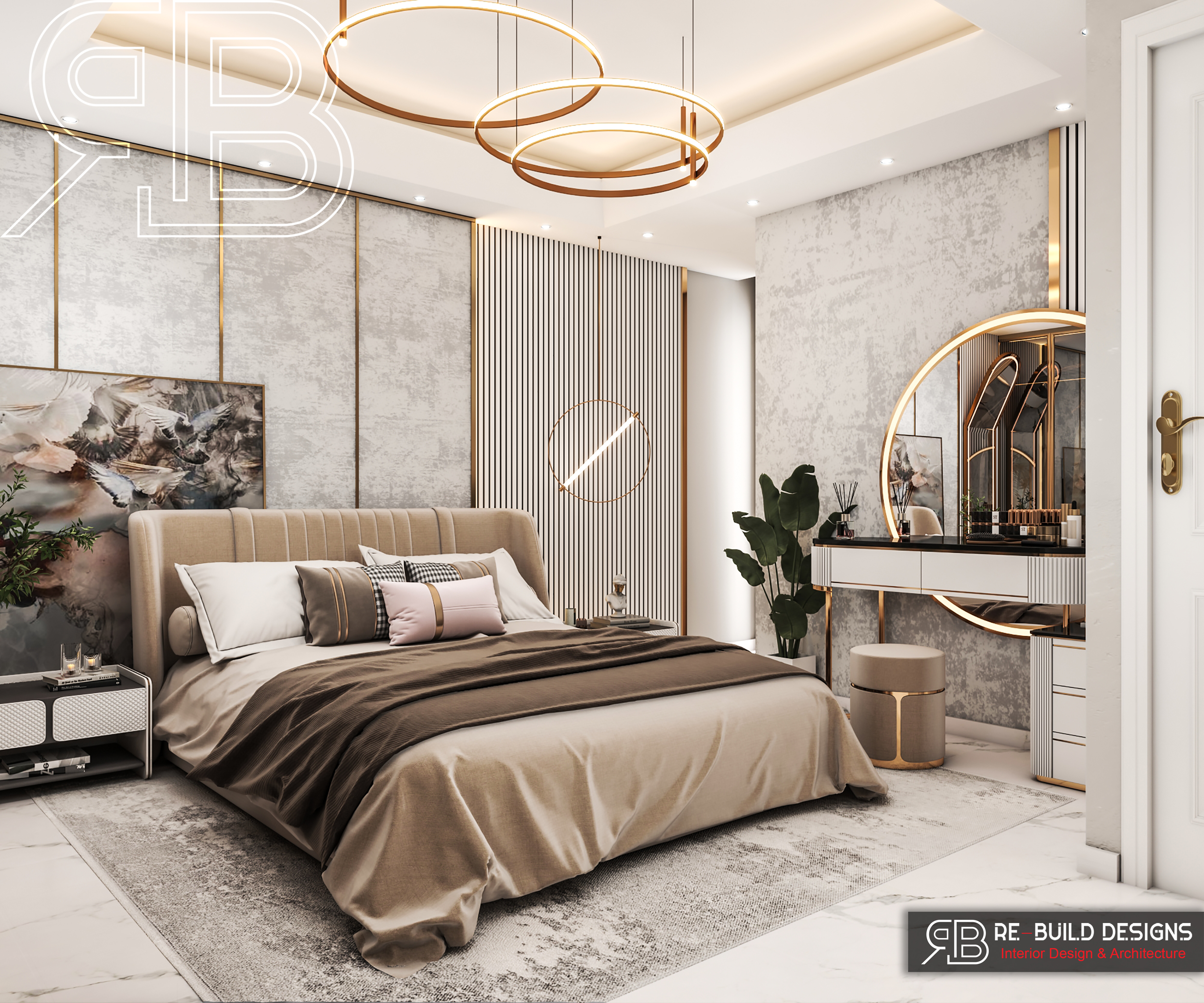 主卧室带梳妆室内设计丨埃及亚历山大-9