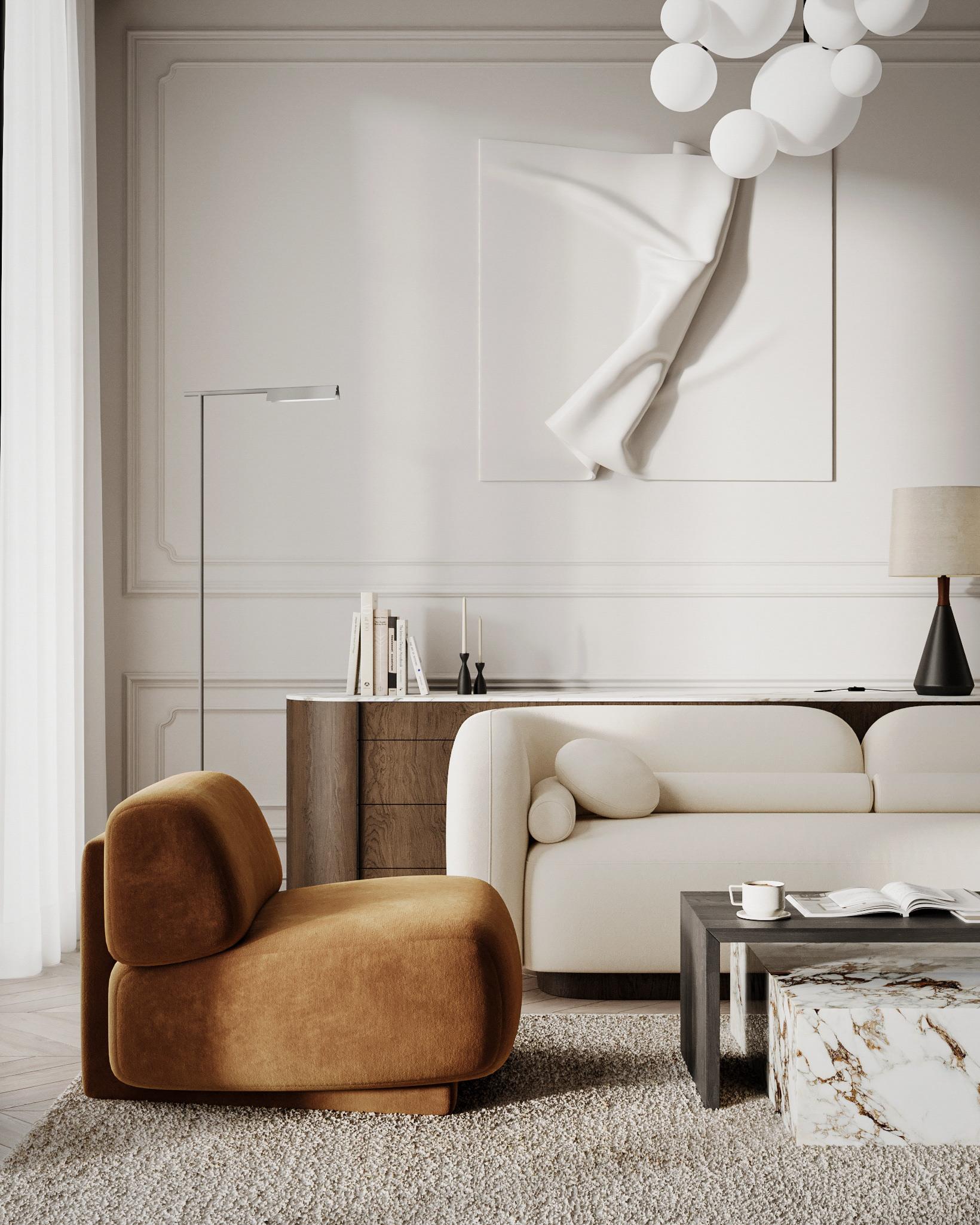 带装饰的美观客厅设计-4