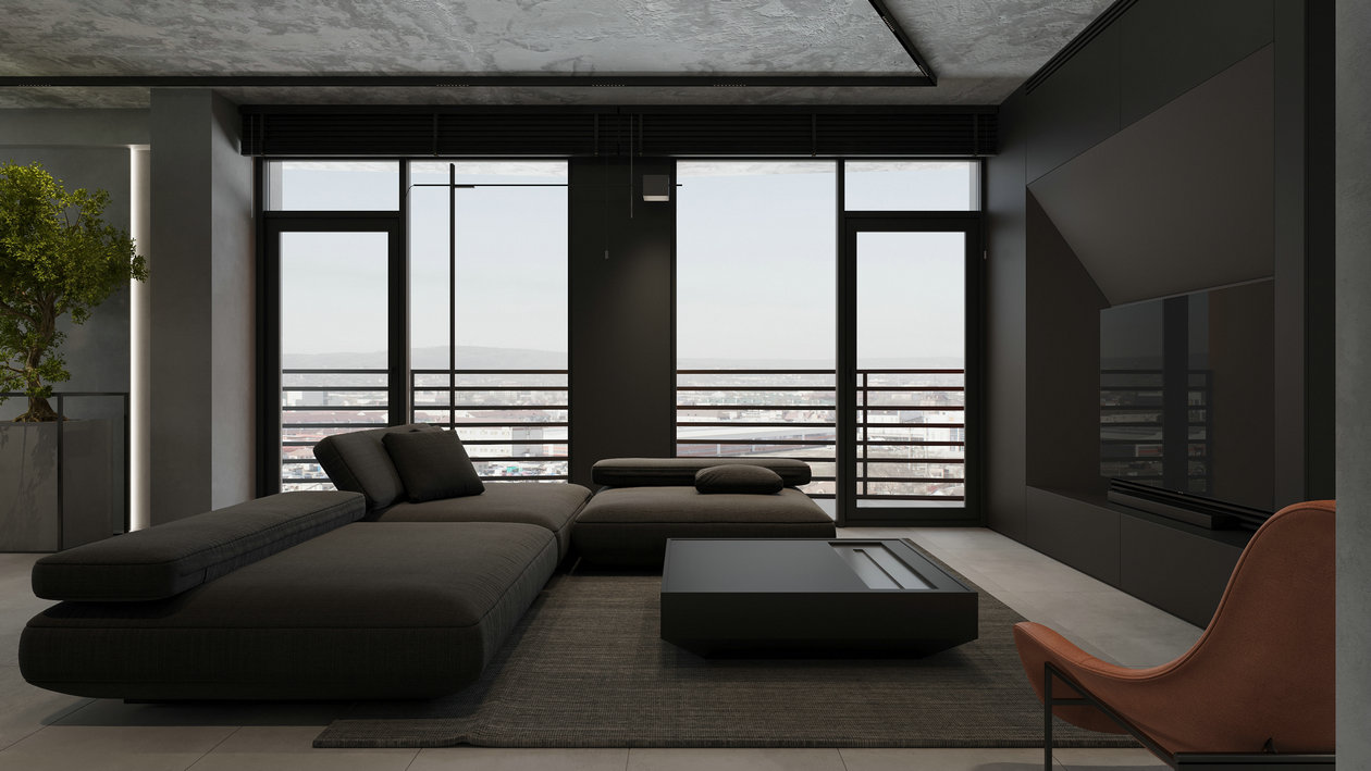 高级黑色系住宅设计-2