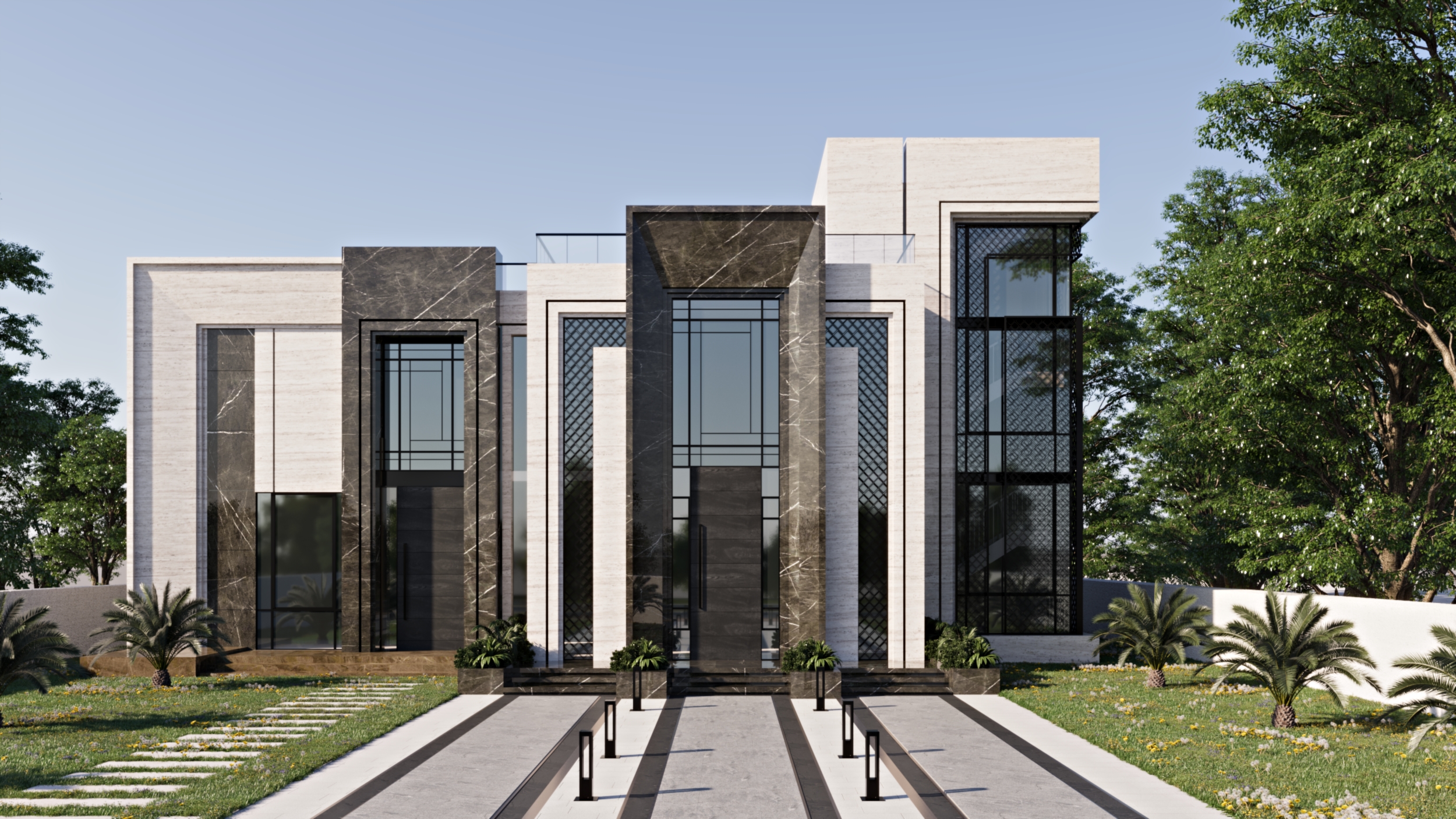 Villa Front Elevation 设计丨阿联酋丨Inverse Co.-11