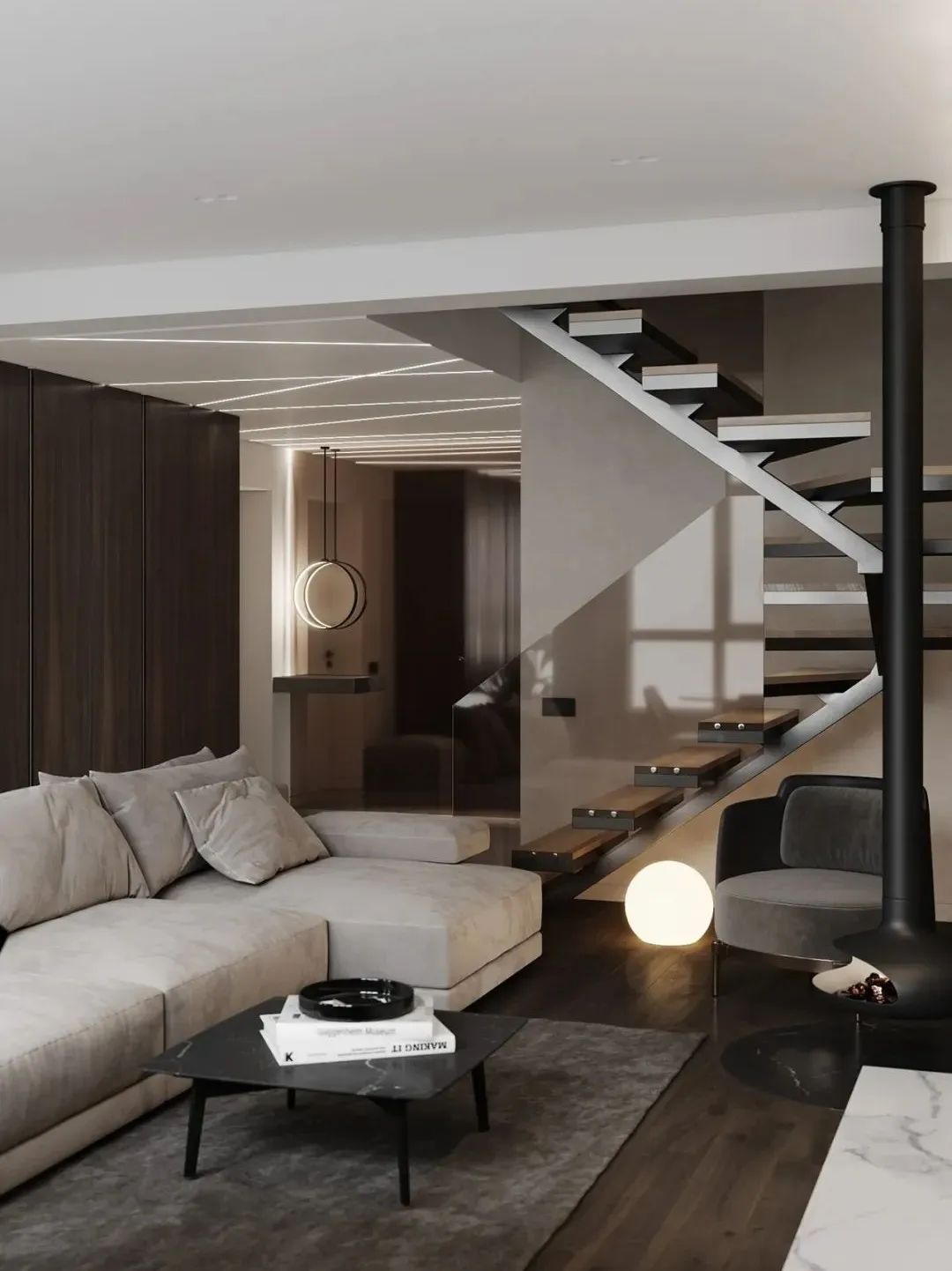 127㎡顶层复式简约干练公寓设计丨KYDE.architects-0