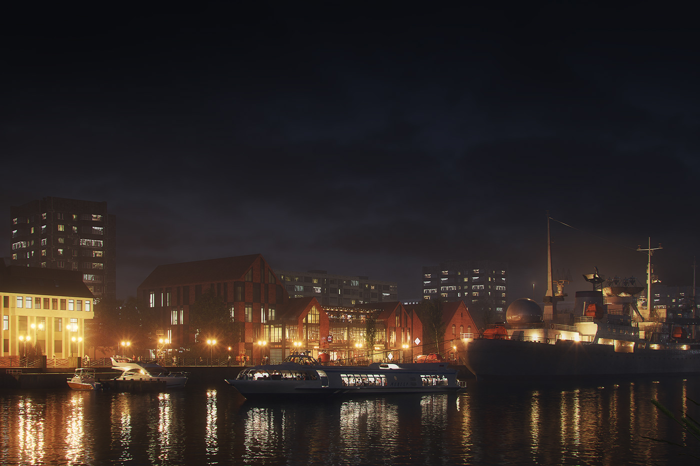 俄罗斯水岸餐厅 3D 视觉设计丨俄罗斯加里宁格勒-11