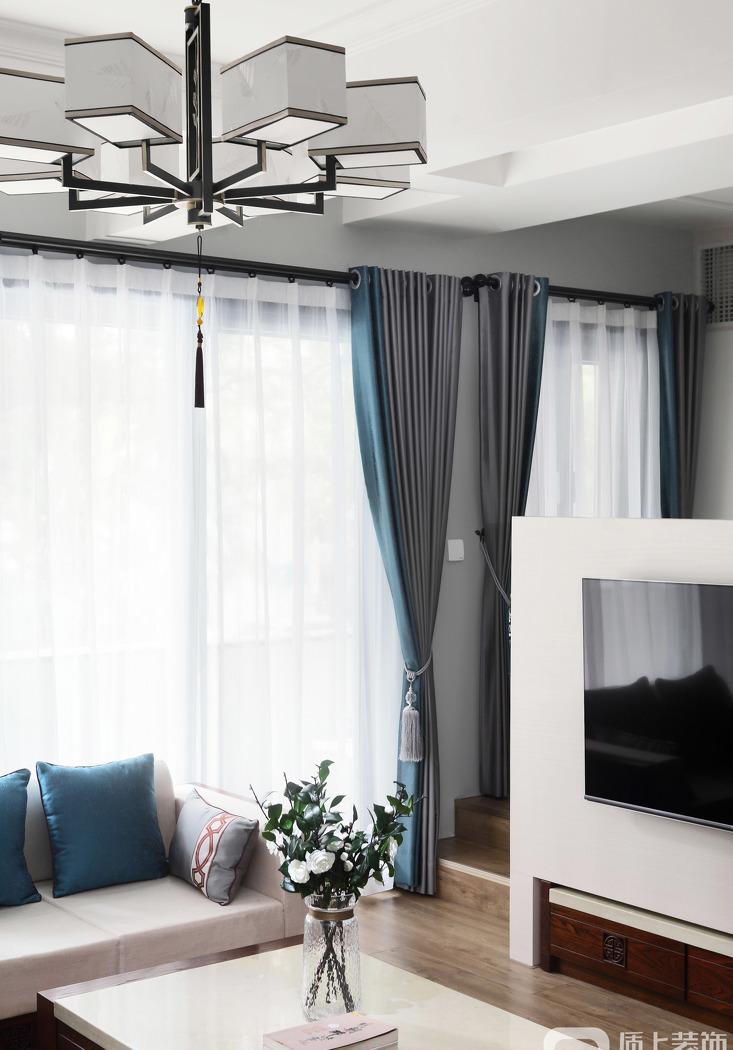 新中式蓝调空间-8