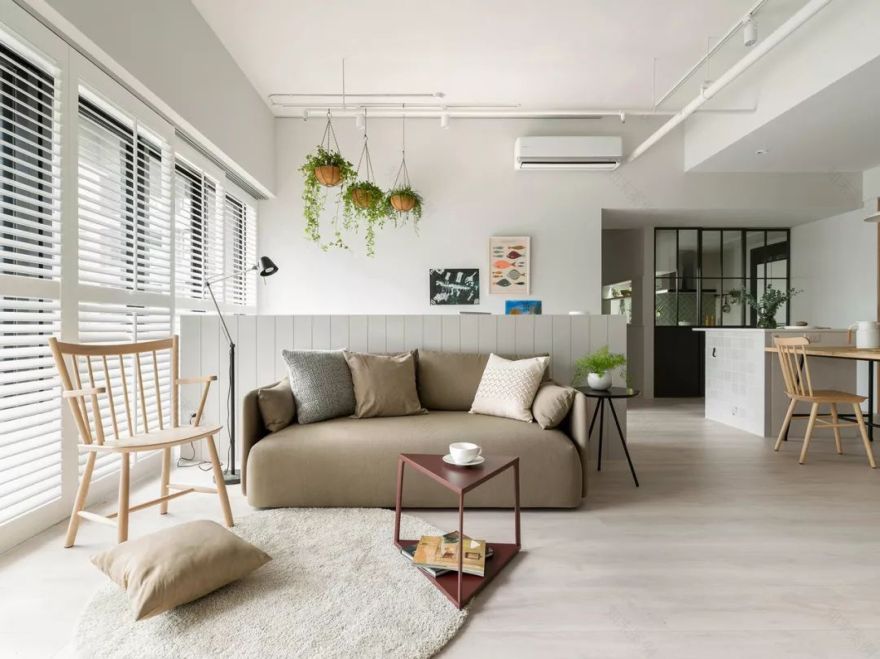 100㎡简约小资风住宅,宽敞自然的客餐厅空间-45