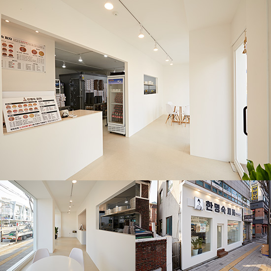 简约白色调 20 平米披萨店设计-1