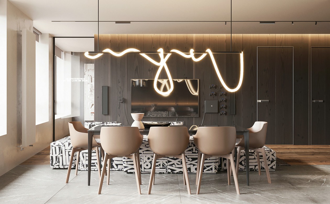 原木+活力橙 整个空间既舒适又有张力！-4