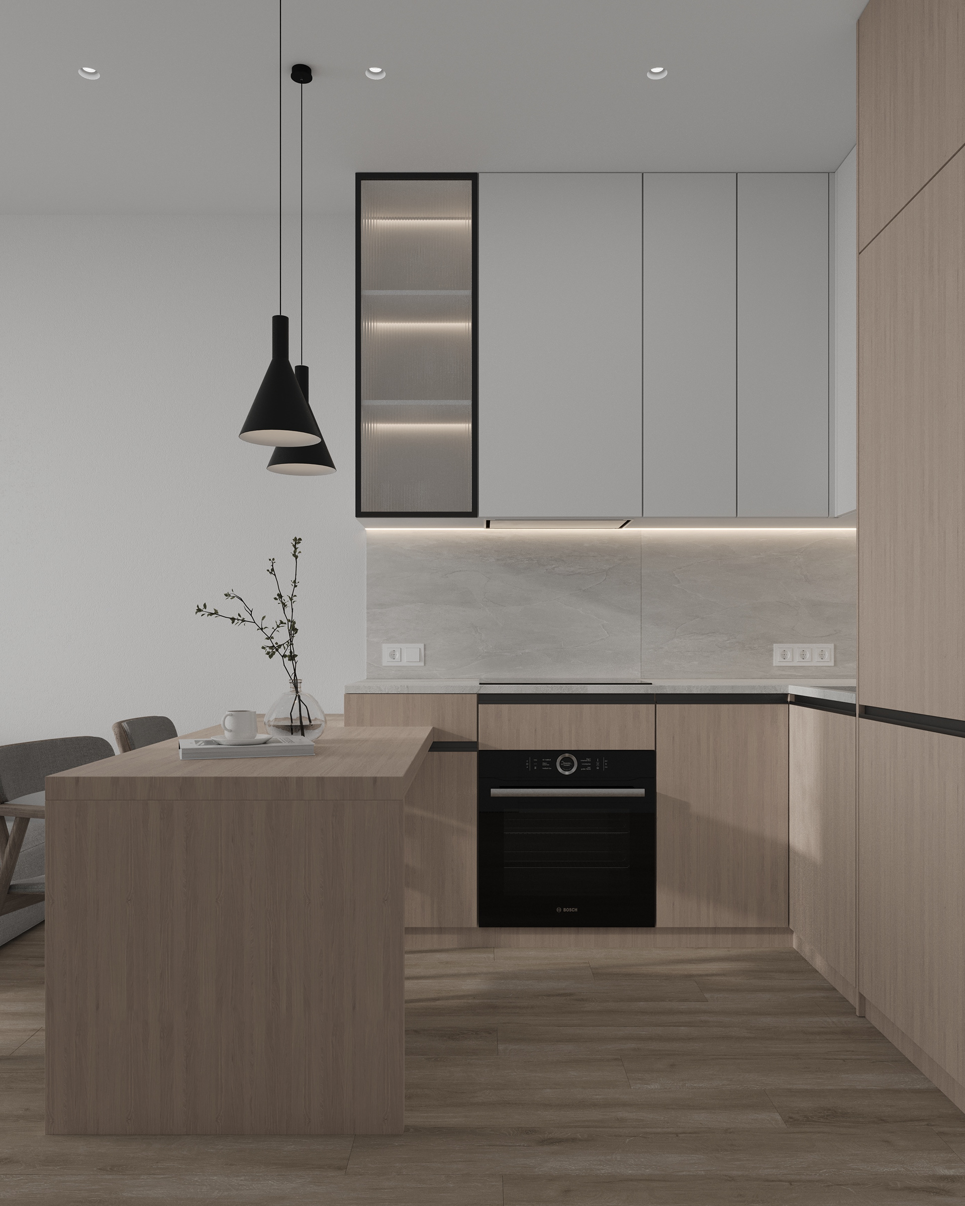 客厅厨房和浴室的可视化设计丨乌克兰丨Inesa Orlenko-10