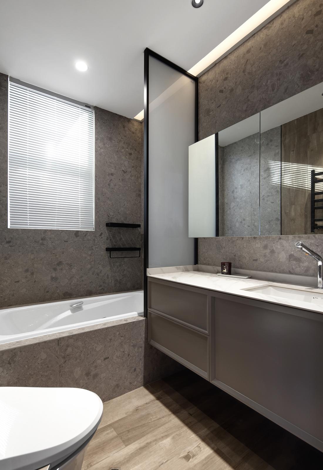 深咖灰调的普拉提会所-35