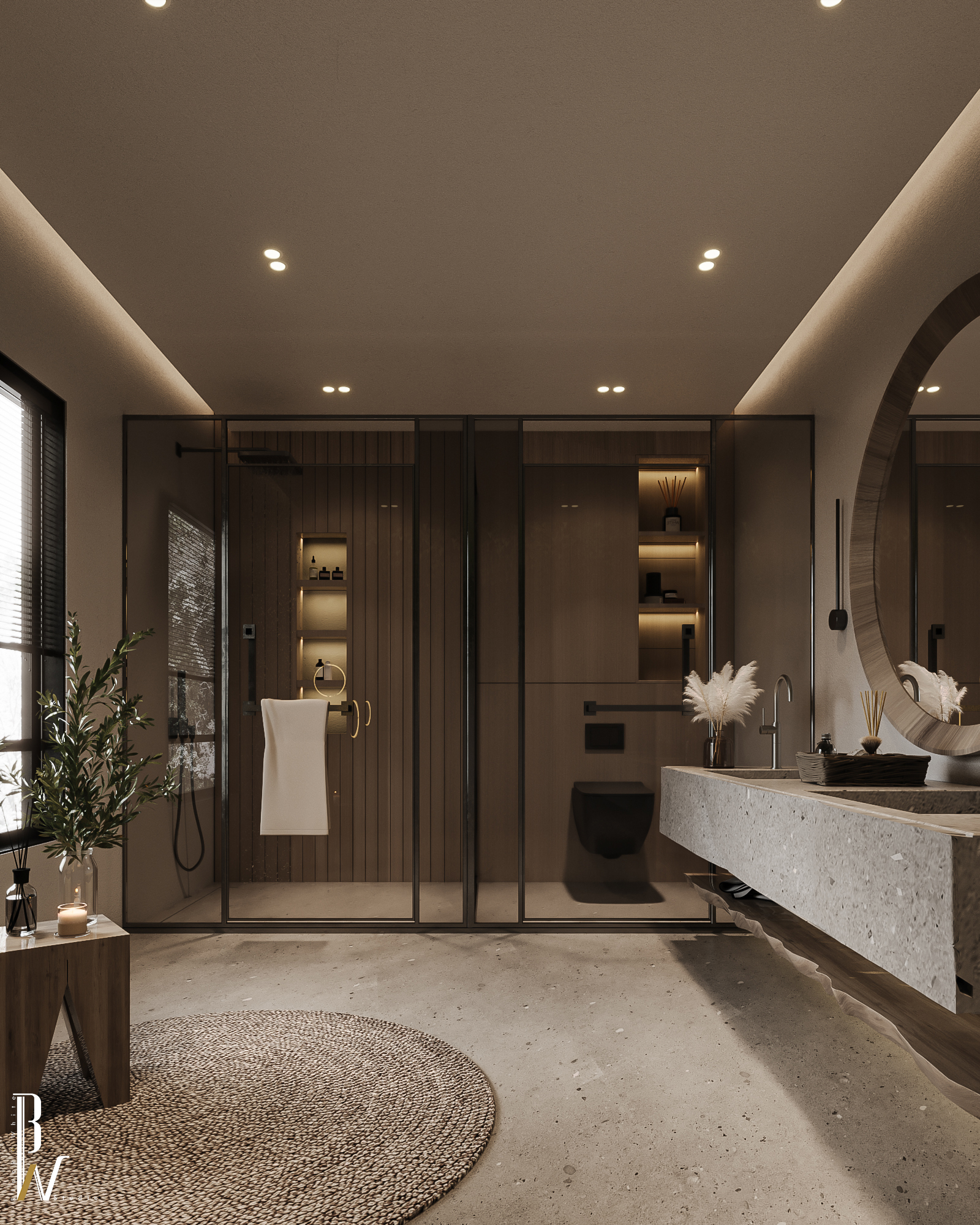 Modern 风格浴室设计丨阿联酋丨Black N White-19