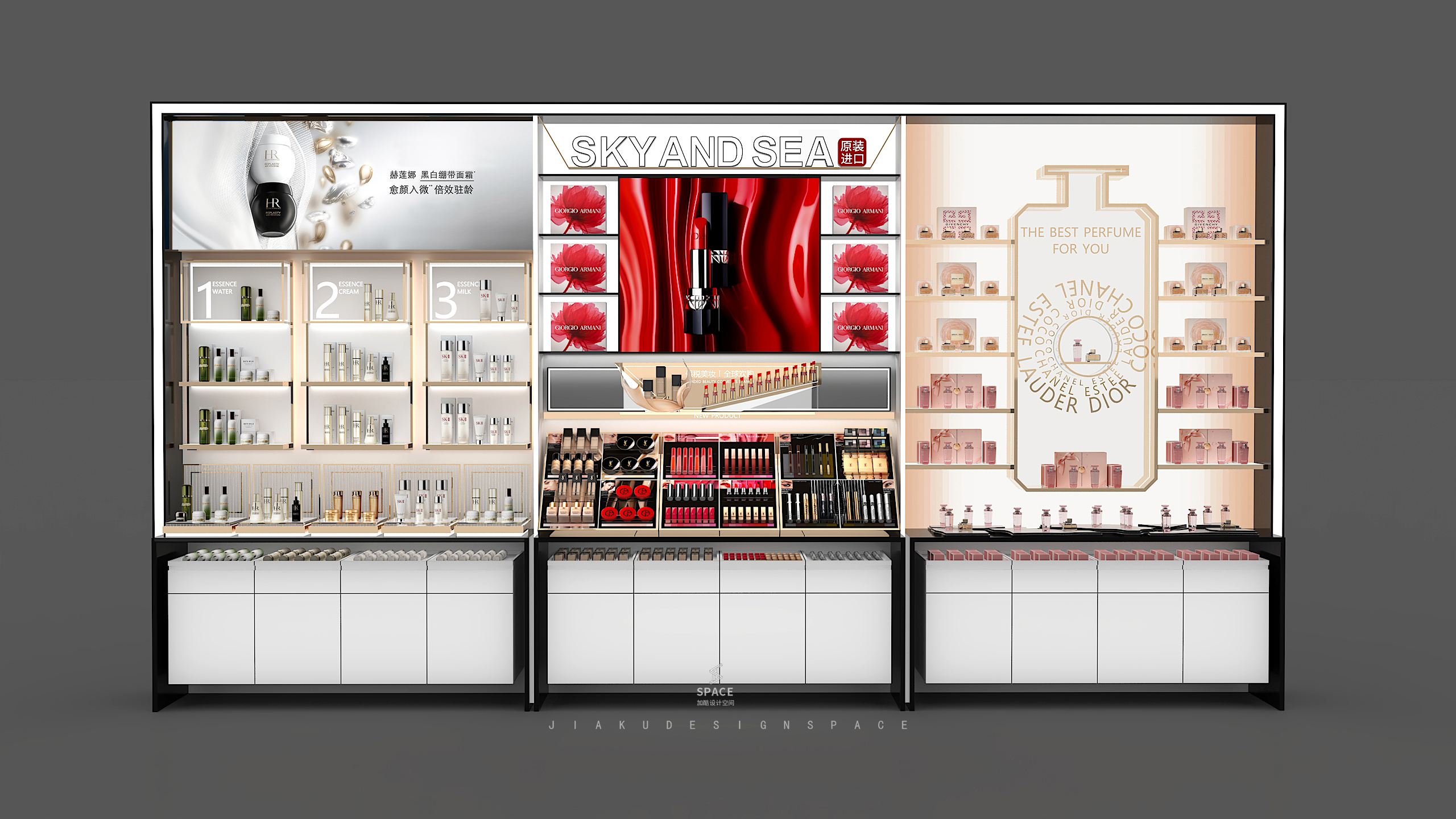 美妆进口品背柜设计-6