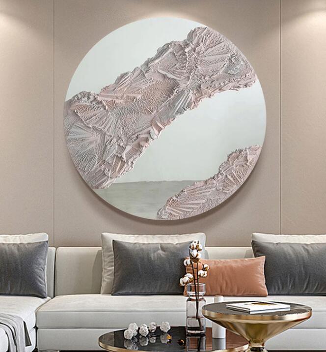 沙发背景墙装饰画玄关圆形画餐厅挂画-0