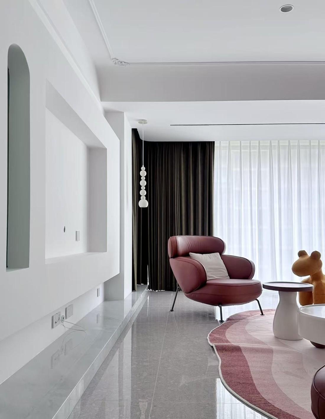 客厅里的书房,轻法式精装房改造-5