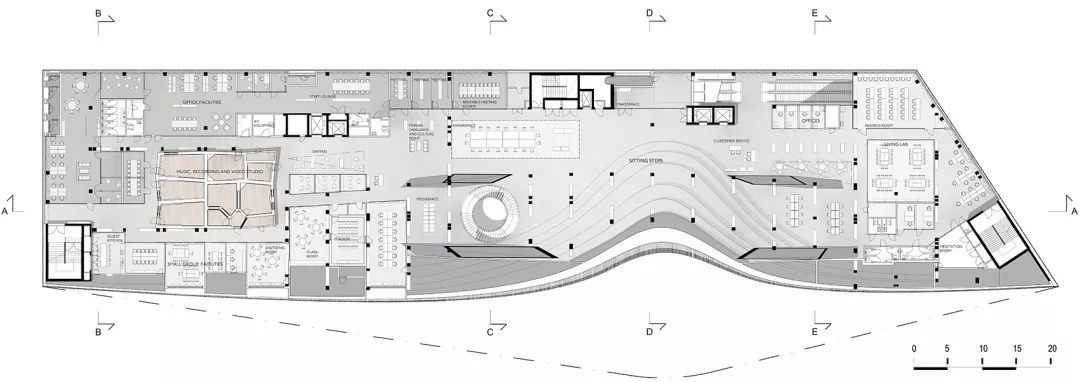 赫尔辛基中央图书馆 | 木质拱形结构的动态空间-11