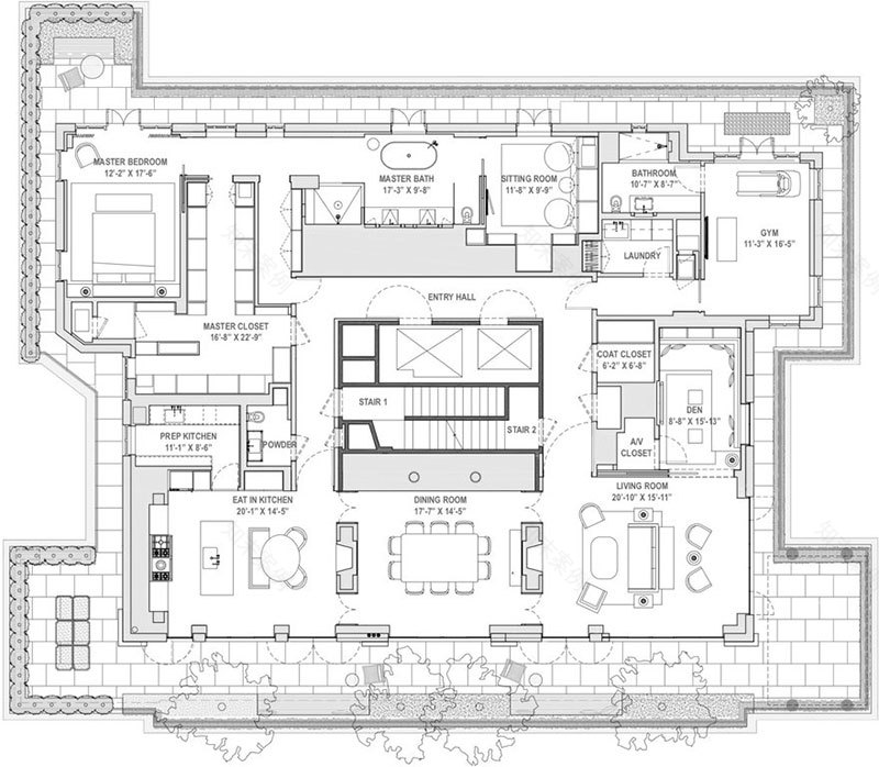 纽约顶层公寓,全景露台惊艳四座-16