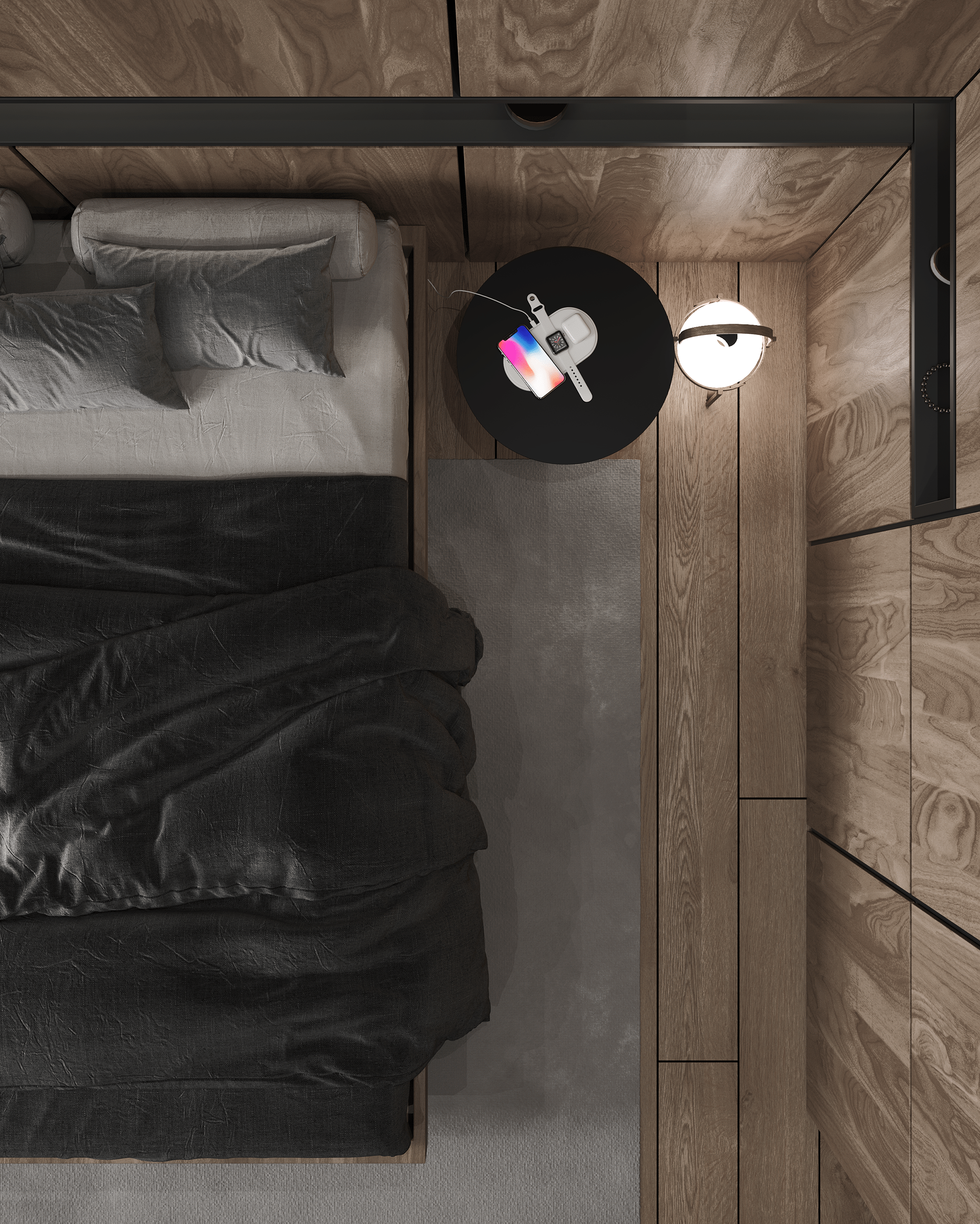 乌克兰知名设计工作室 Sergey Makhno 打造胡桃木高级灰极简空间-23