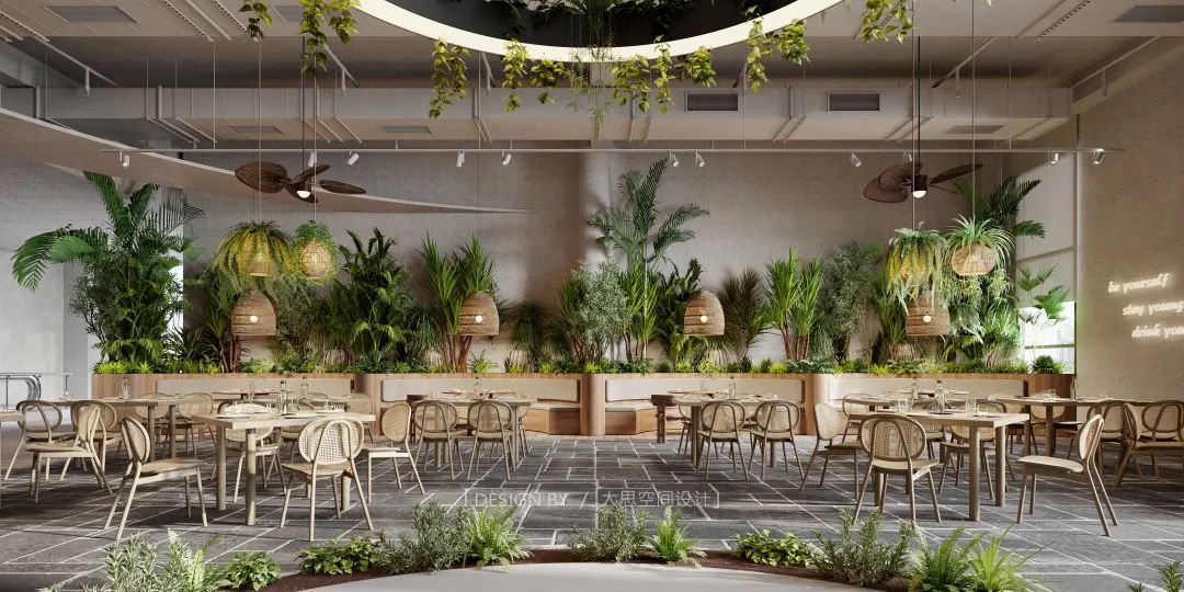 室内度假风餐厅设计丨中国武汉丨润禾田商业空间设计-19