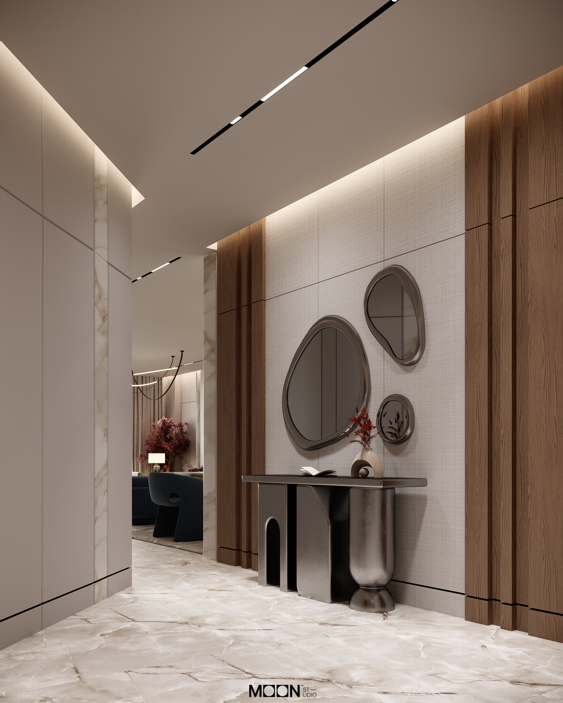 此处desgin可能拼写错误，正确的应该是design，Hall design可翻译为大厅设计 丨Moon Studio-9