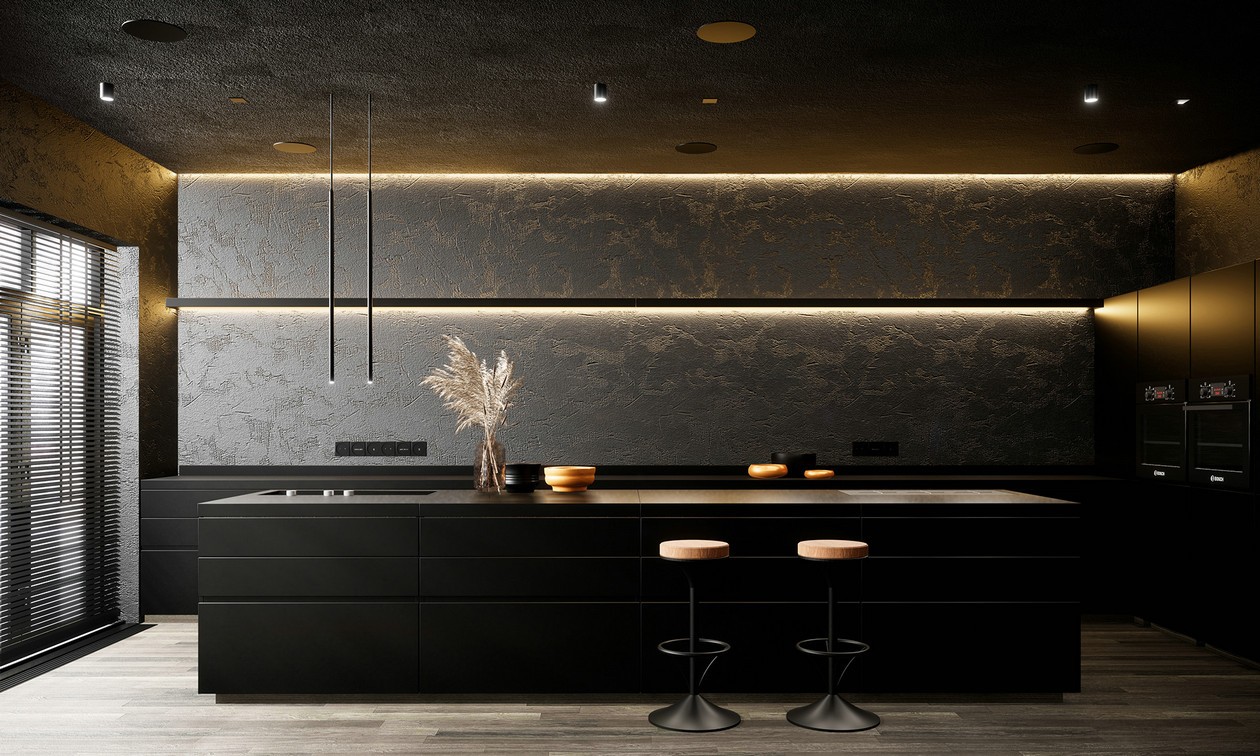 148㎡高级黑+橙色 见证激情的力量，打造经典时尚-6