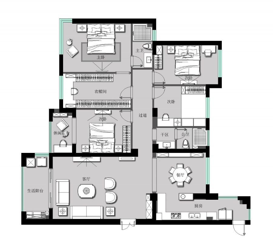 198m²美式轻奢复式住宅，简约中的奢华体验-13