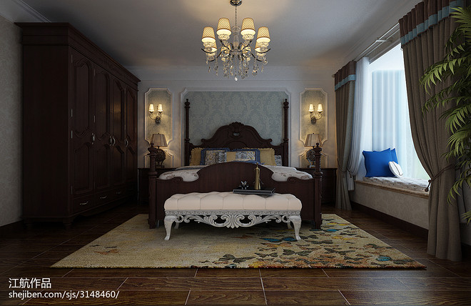 18万元三居160平米装修案例·效果图  牧专家属院-12