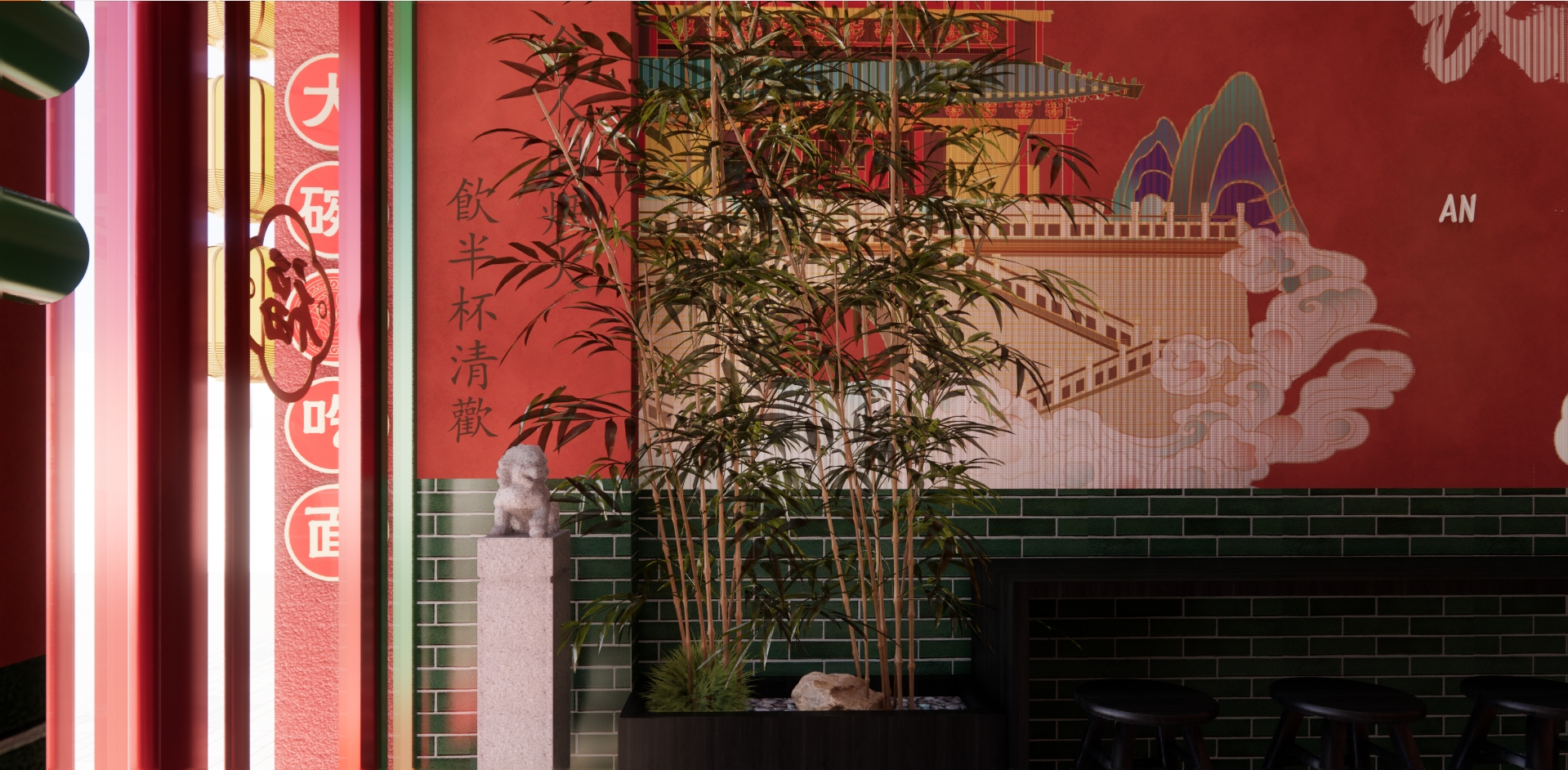 【秦汤板凳】天津网红西安面馆设计-45