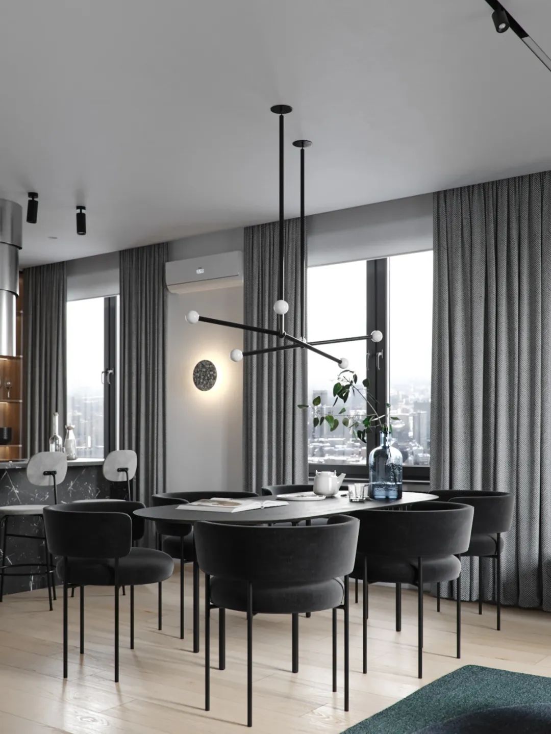 TSAUNYA 工作室现代住宅设计 | 灰木色系蓝色打造精致生活空间-4