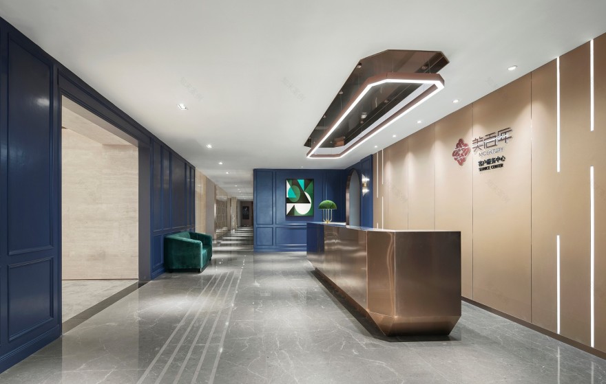 黄铜 复古蓝,营造现代精致空间 太合南方设计-10