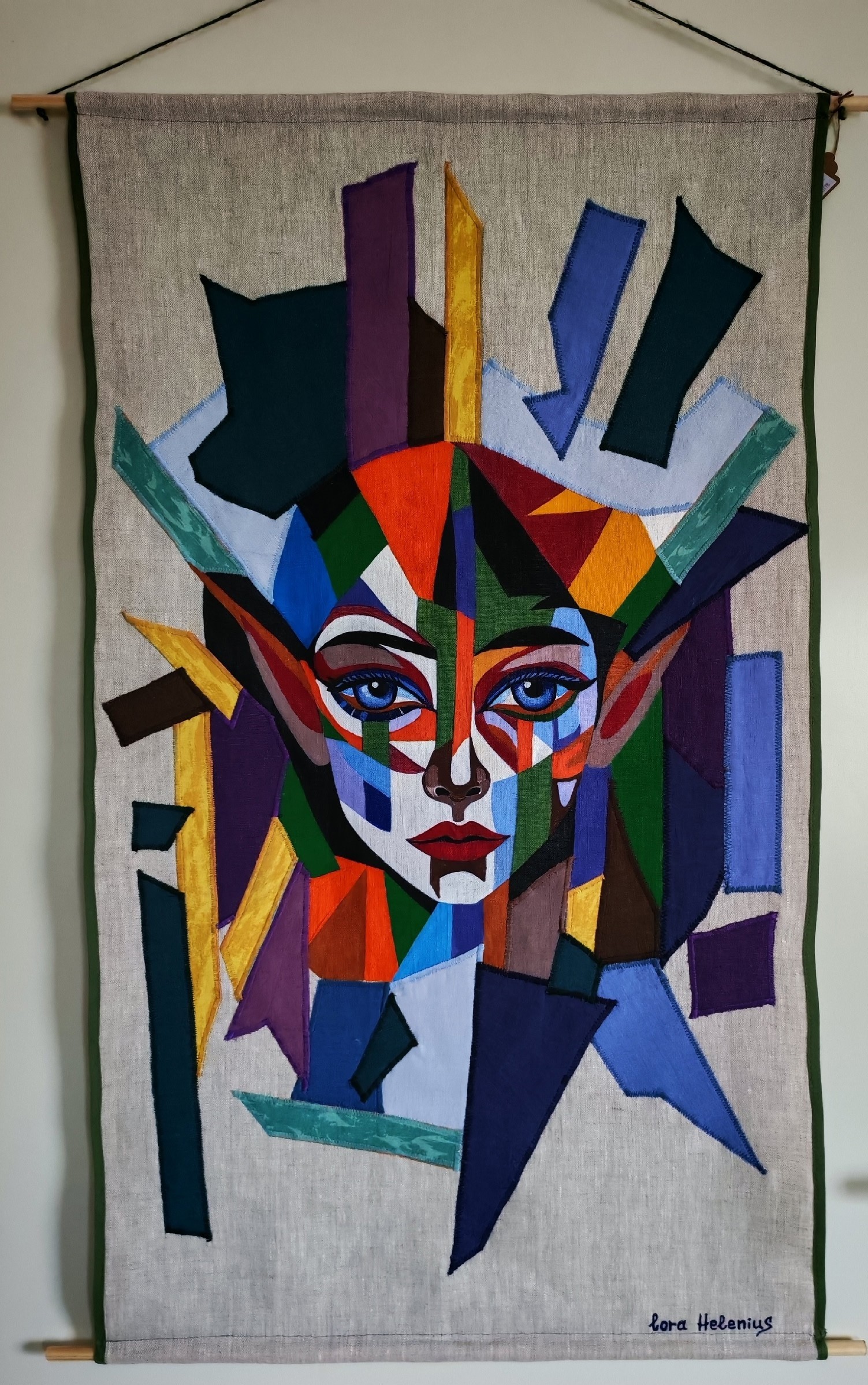 抽象立体主义风格挂毯-12