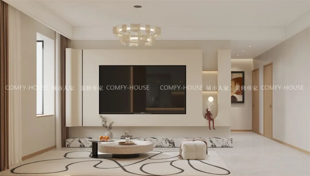 【海信观悦】139㎡丨不堆砌不浮夸，法式奶油风的‘简’与‘奢’平衡术-51