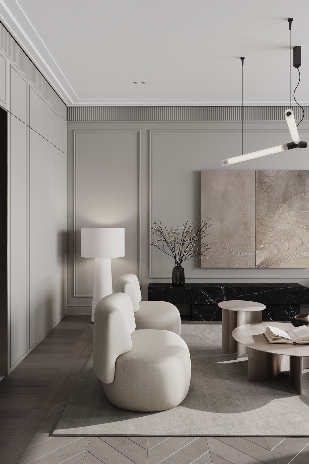 莫斯科河滨公园 88 平室内设计丨俄罗斯莫斯科丨Quadro Room-9