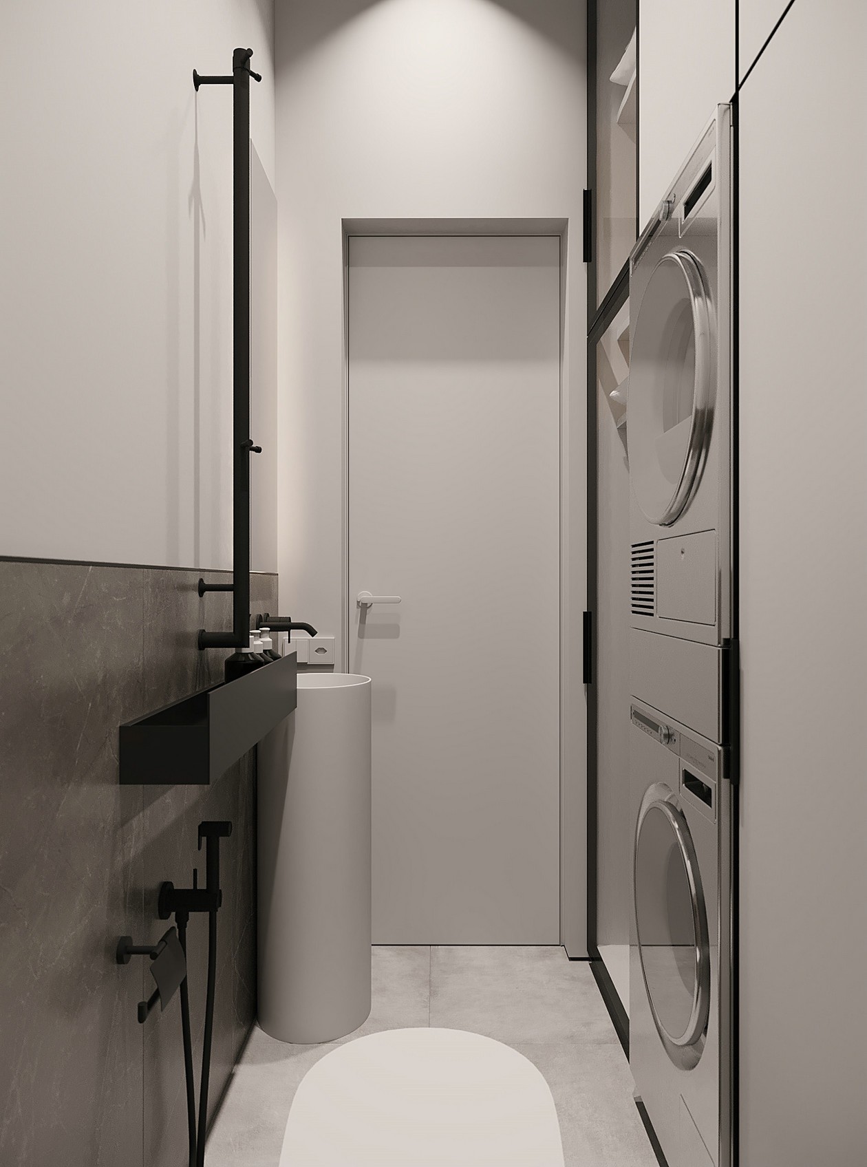 65㎡灰色系公寓设计 打造干练高级的空间-12